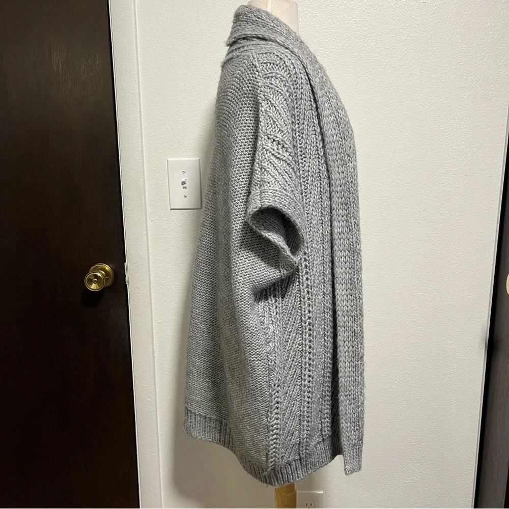 Anthropologie Gray Chunky Knit Open Cardigan - Picture 4 of 7